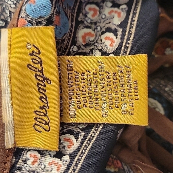 WRANGLER Faux Suede Floral Handkerchief Lace-up Sleeveless Slip Western Top - Picture 7 of 9